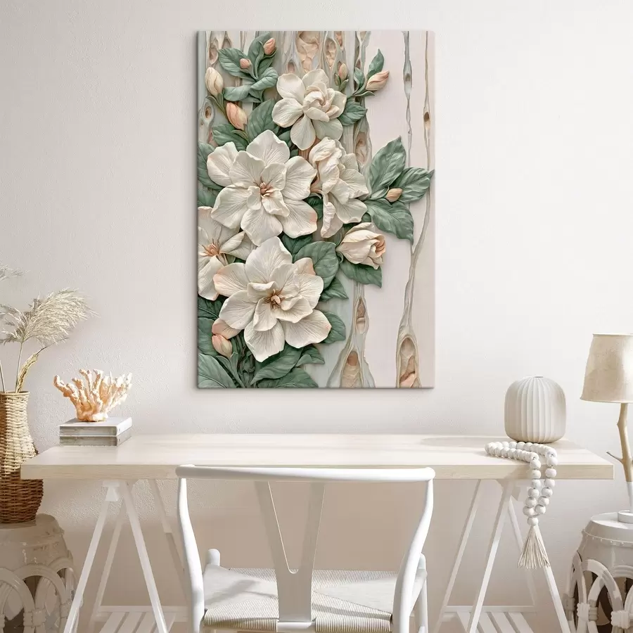 Fototapete Abstrakte Blumen mit Blättern s50080