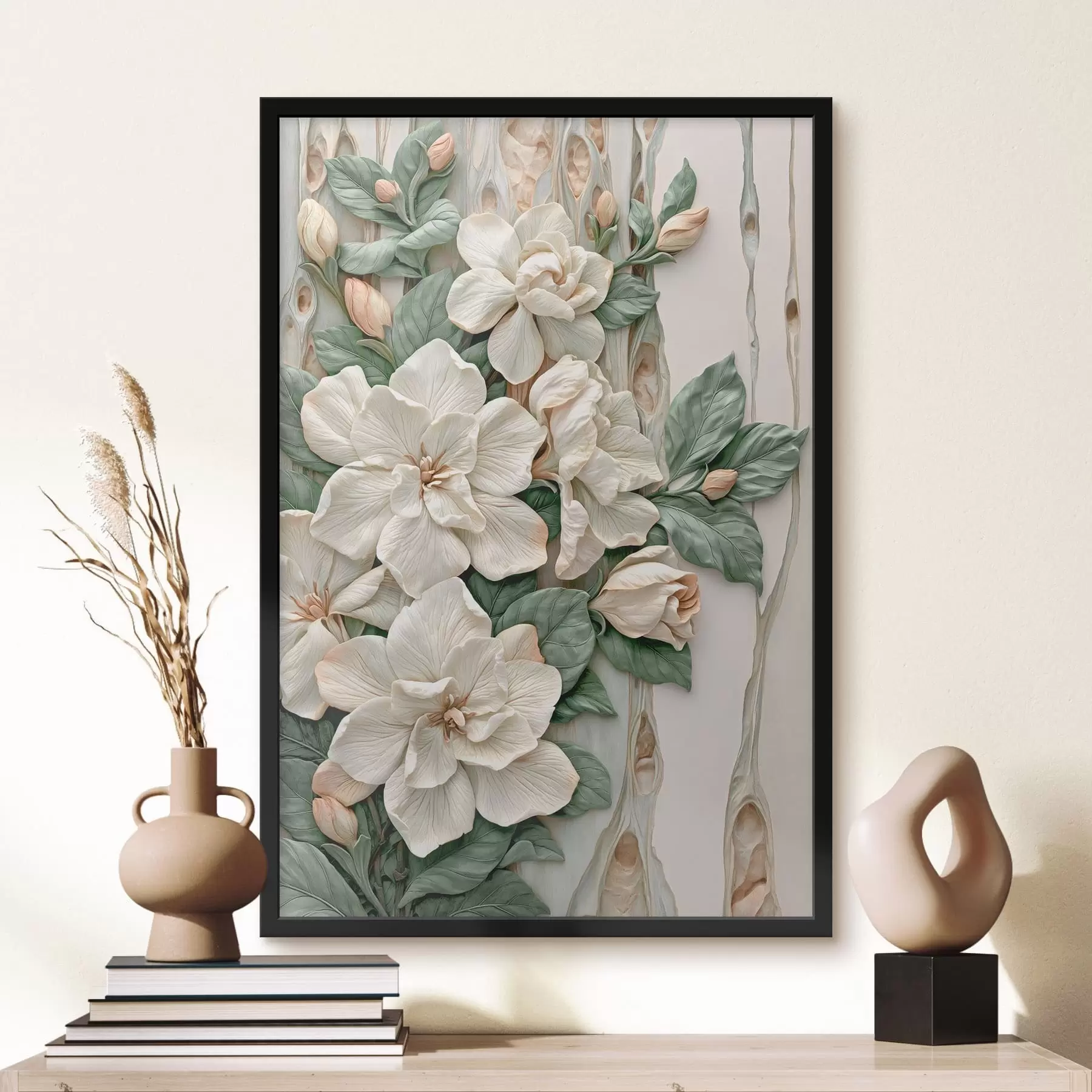 Fototapete Abstrakte Blumen mit Blättern f50080