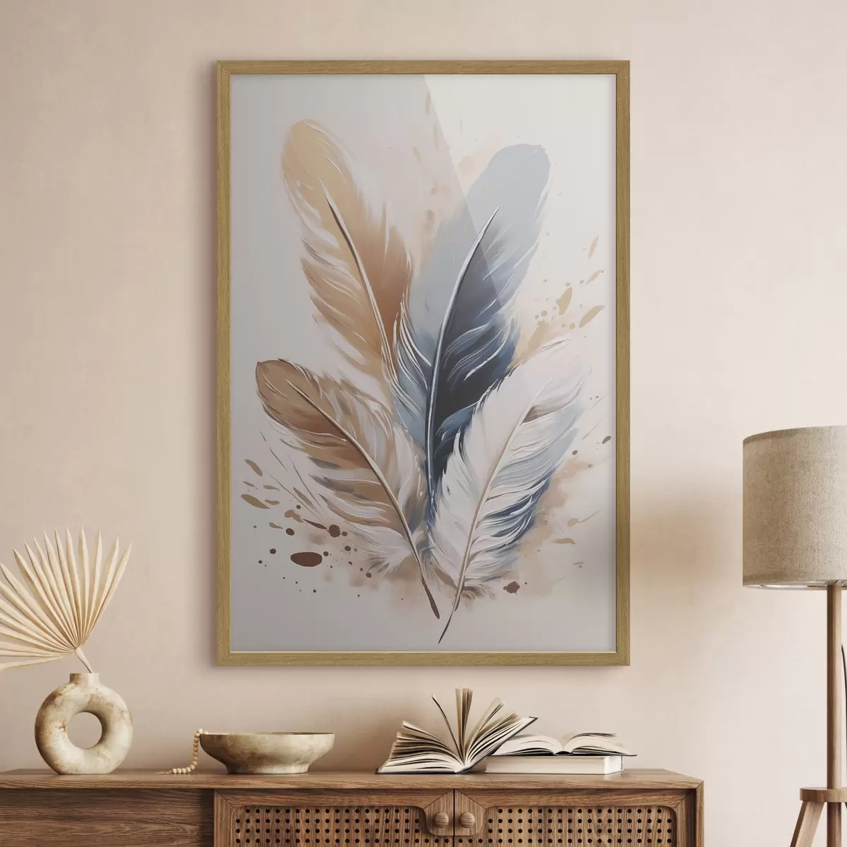Poster Federn und Farben f50192