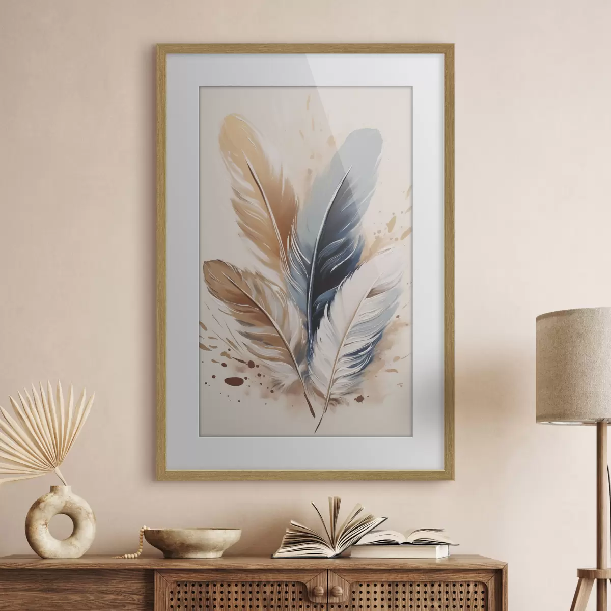 Poster Federn und Farben f50192