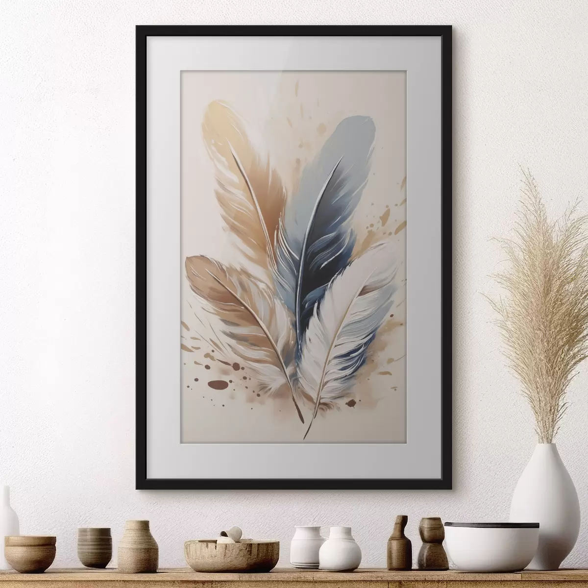 Poster Federn und Farben f50192