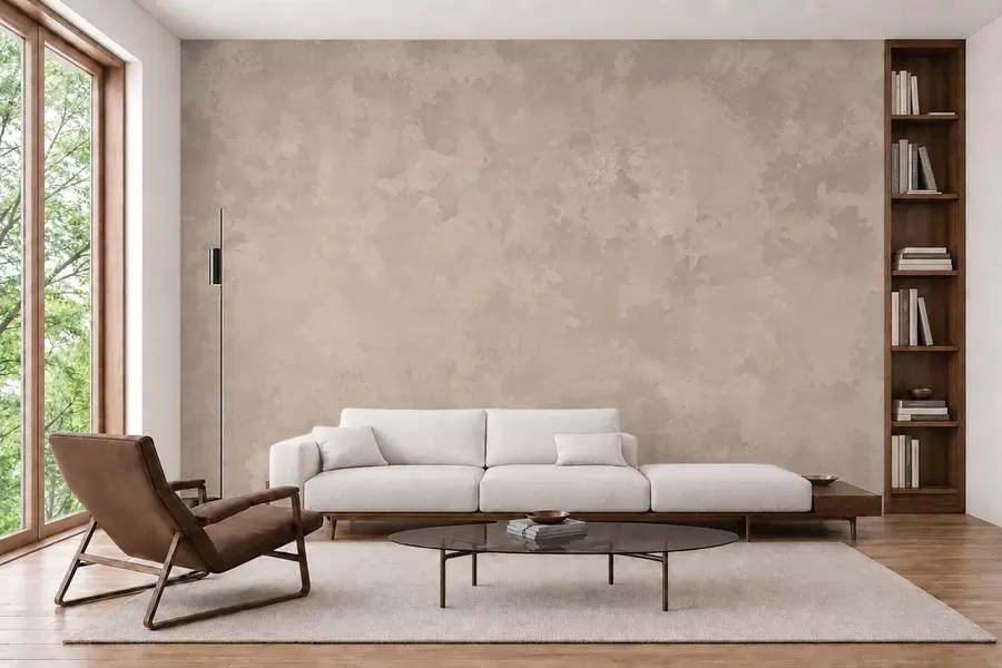 Fototapete Warme, mandelbeige Textur mit sanften, natürlichen Farbverläufen w05814