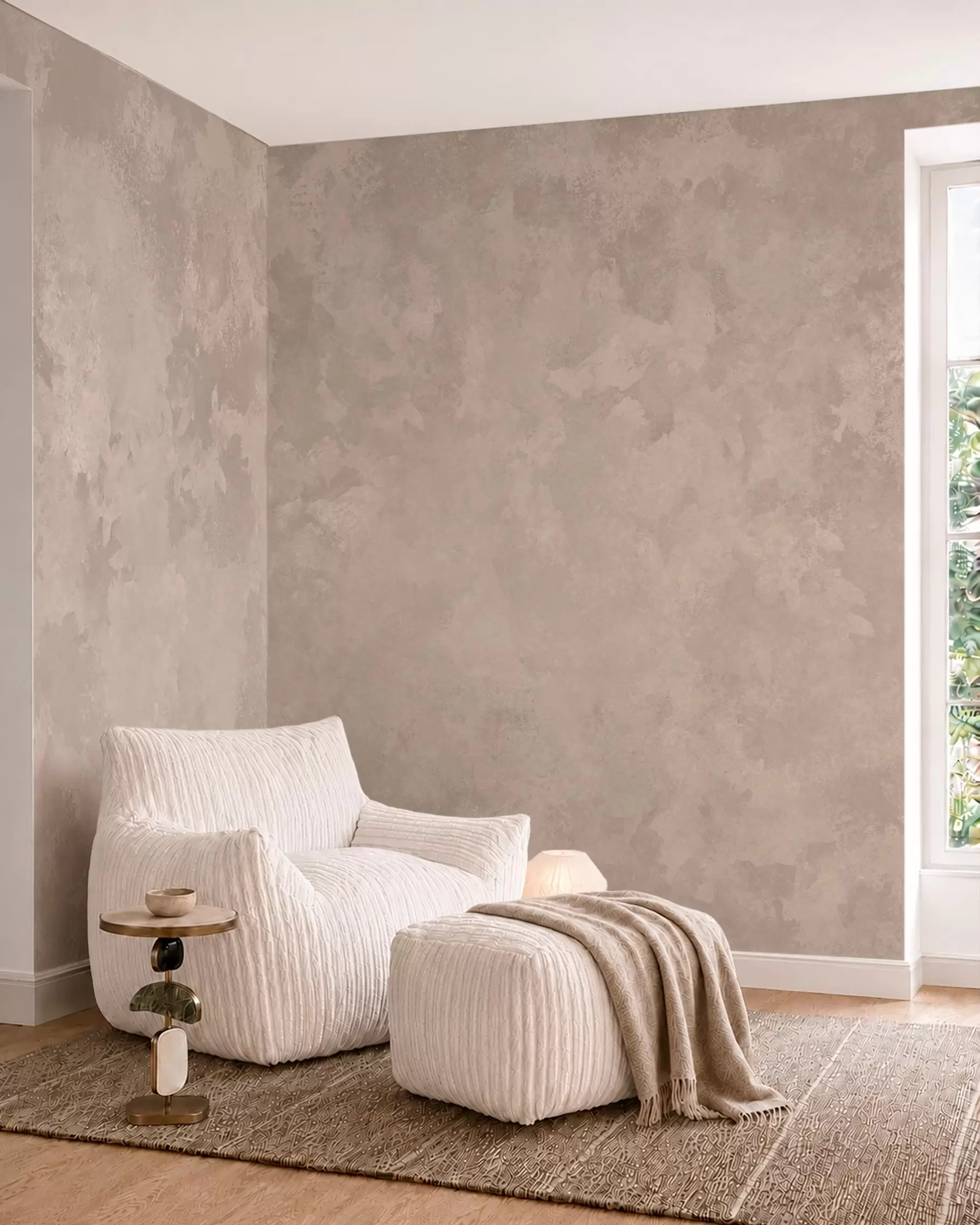 Fototapete Warme, mandelbeige Textur mit sanften, natürlichen Farbverläufen w05814