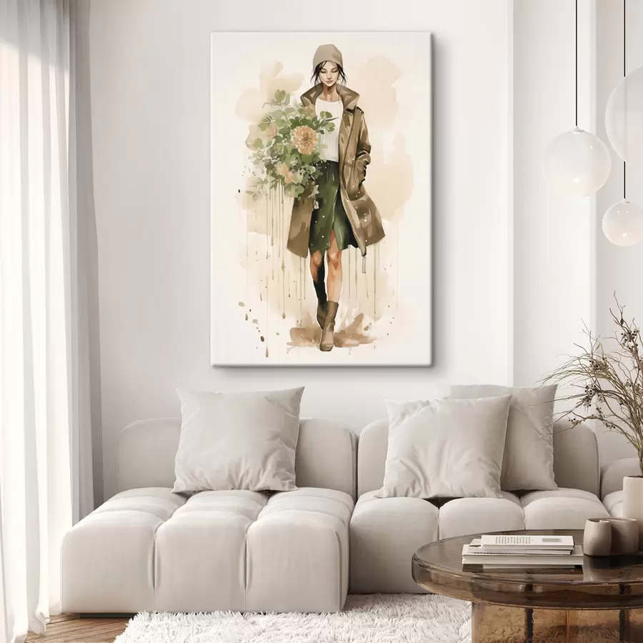 Fototapete Frau mit Blumen s50247