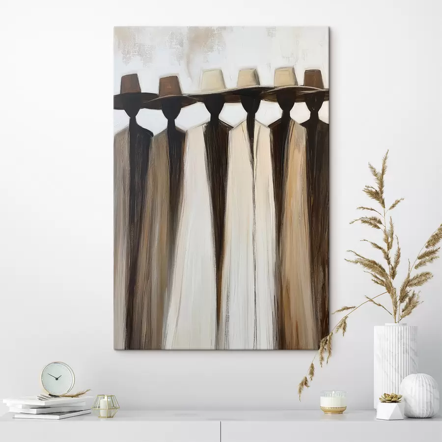 Fototapete Abstrakte Figuren mit Hüten s50248