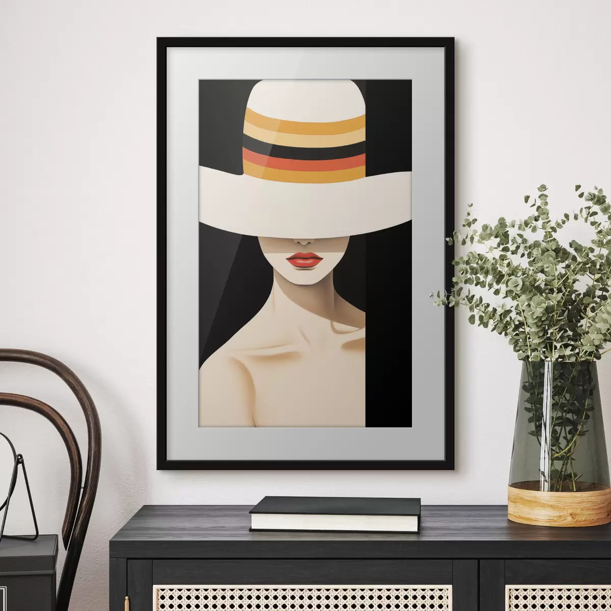 Poster Frau und Melodie f50237