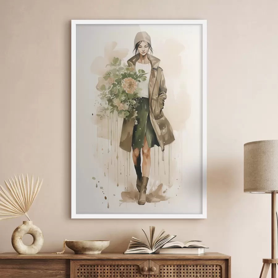 Fototapete Frau mit Blumen f50247