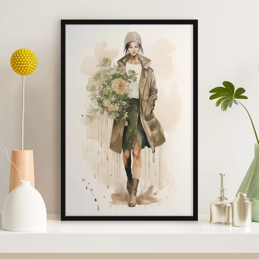 Fototapete Frau mit Blumen f50247