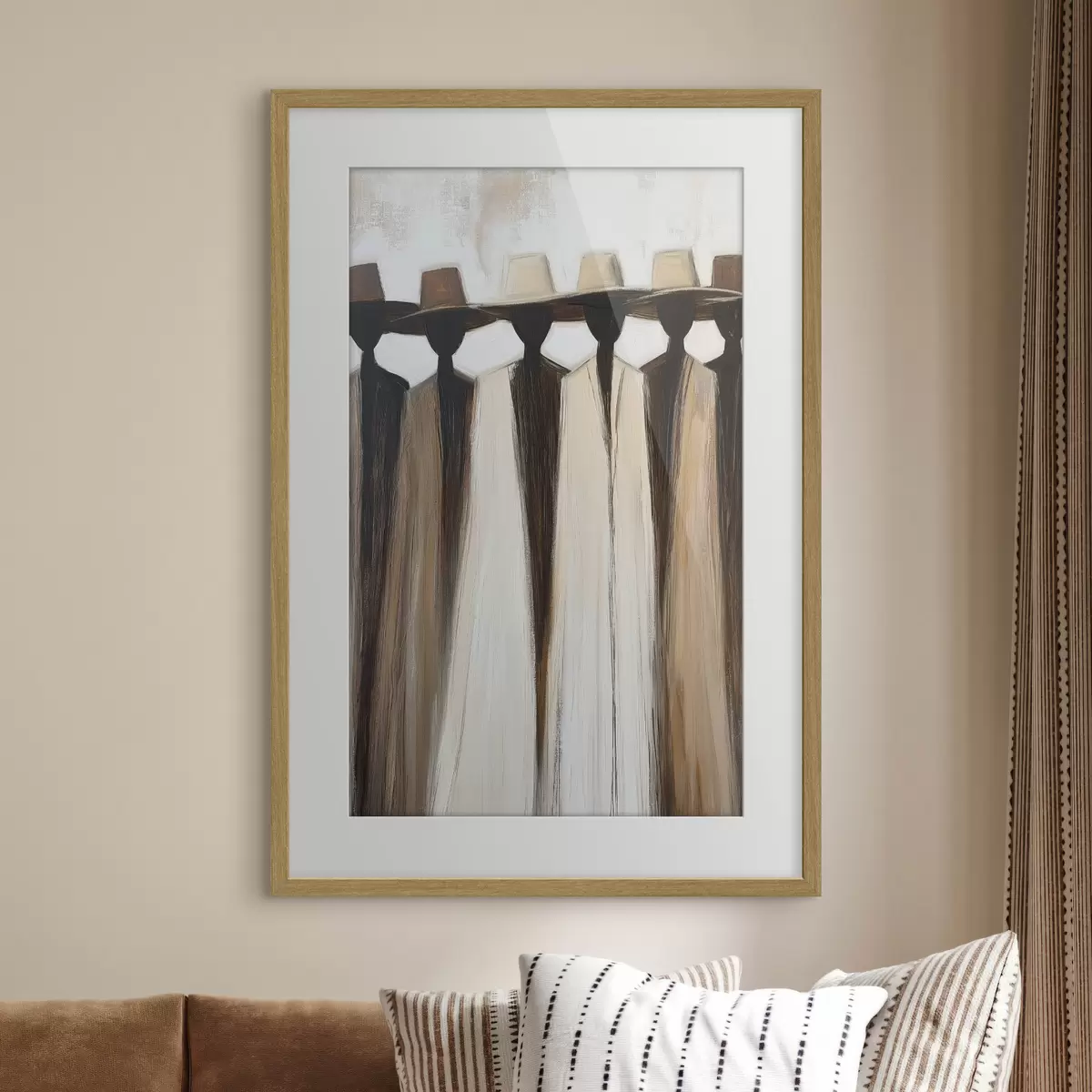 Poster Abstrakte Figuren mit Hüten f50248