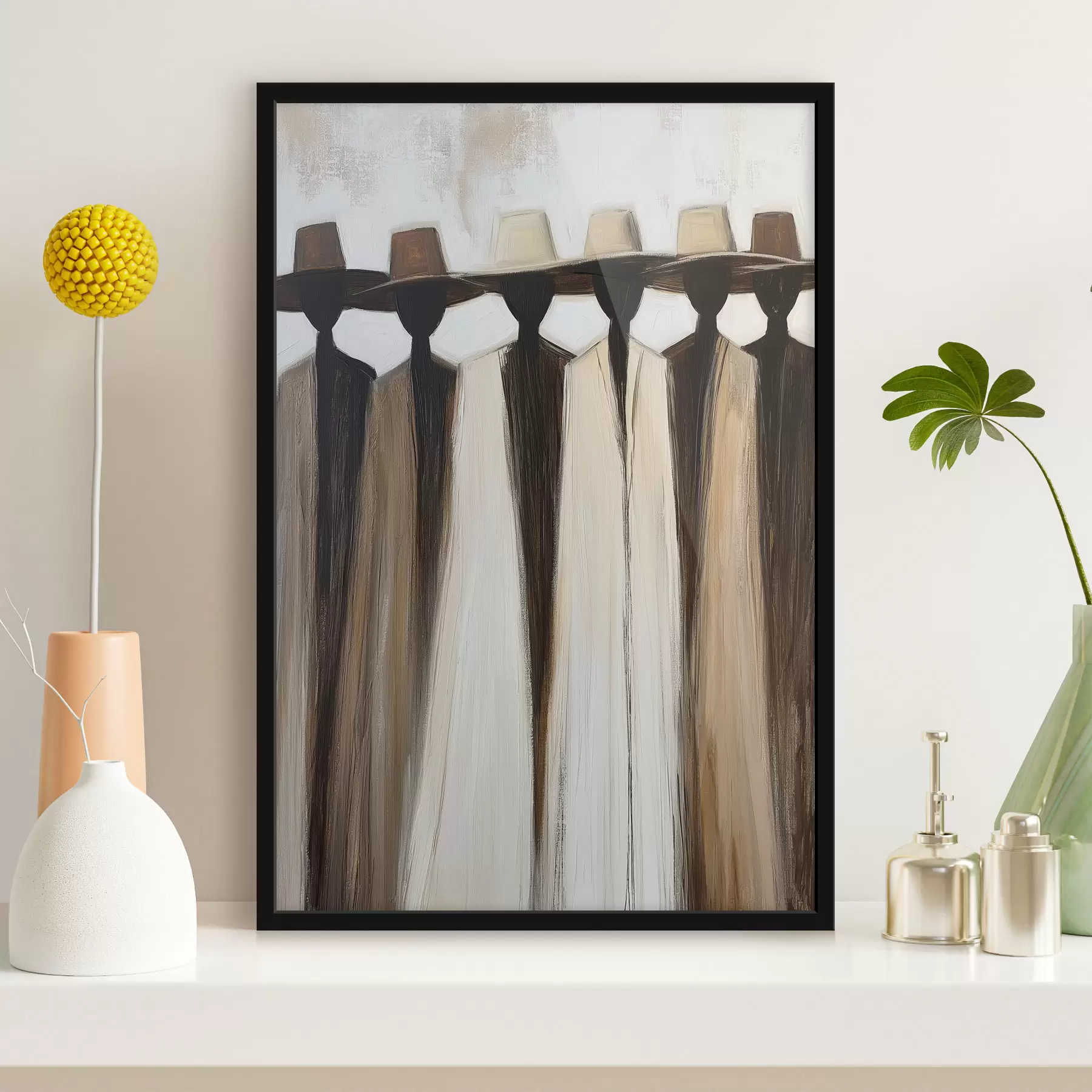 Fototapete Abstrakte Figuren mit Hüten f50248