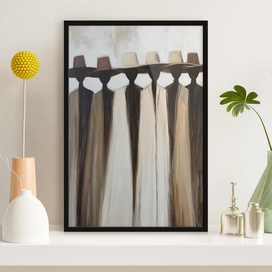 Fototapete Abstrakte Figuren mit Hüten f50248