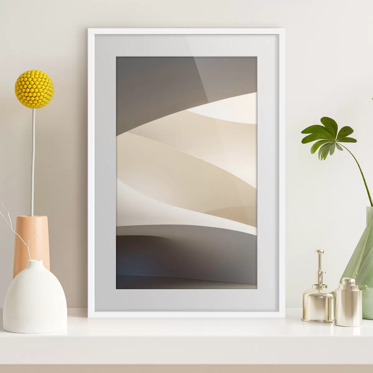 Poster Beigefarbene Wellen f50280