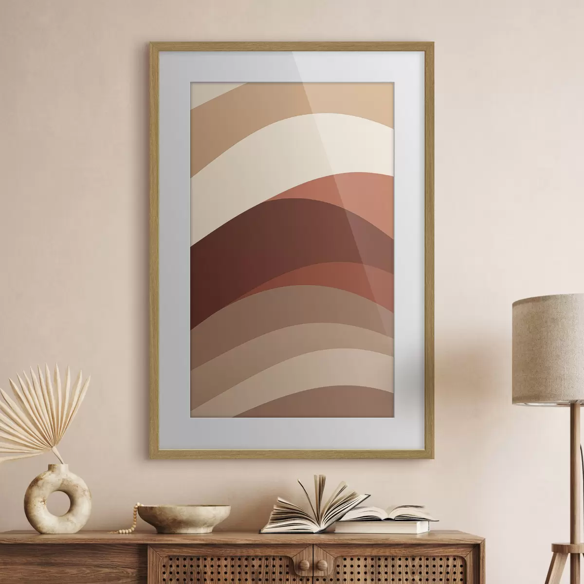 Poster Warme, kaffeefarbene Linien f50284