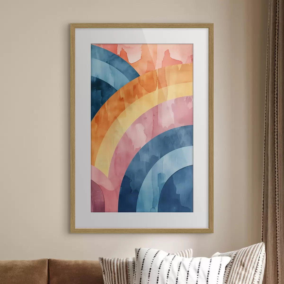 Poster Lebendige geometrische Formen und Bögen f50301