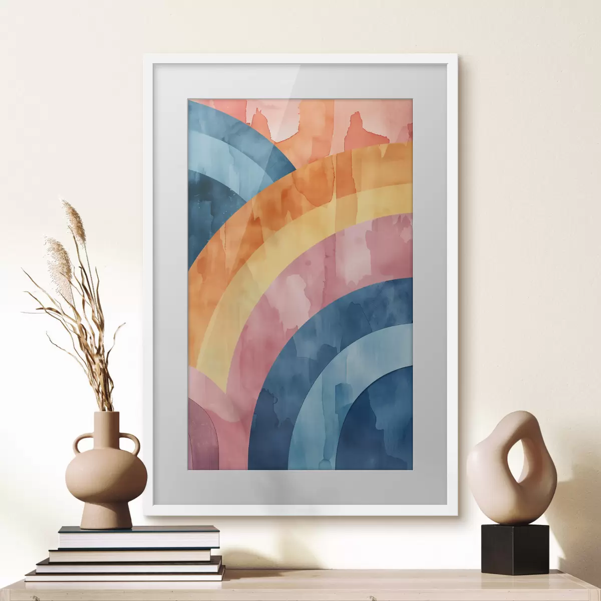 Poster Lebendige geometrische Formen und Bögen f50301
