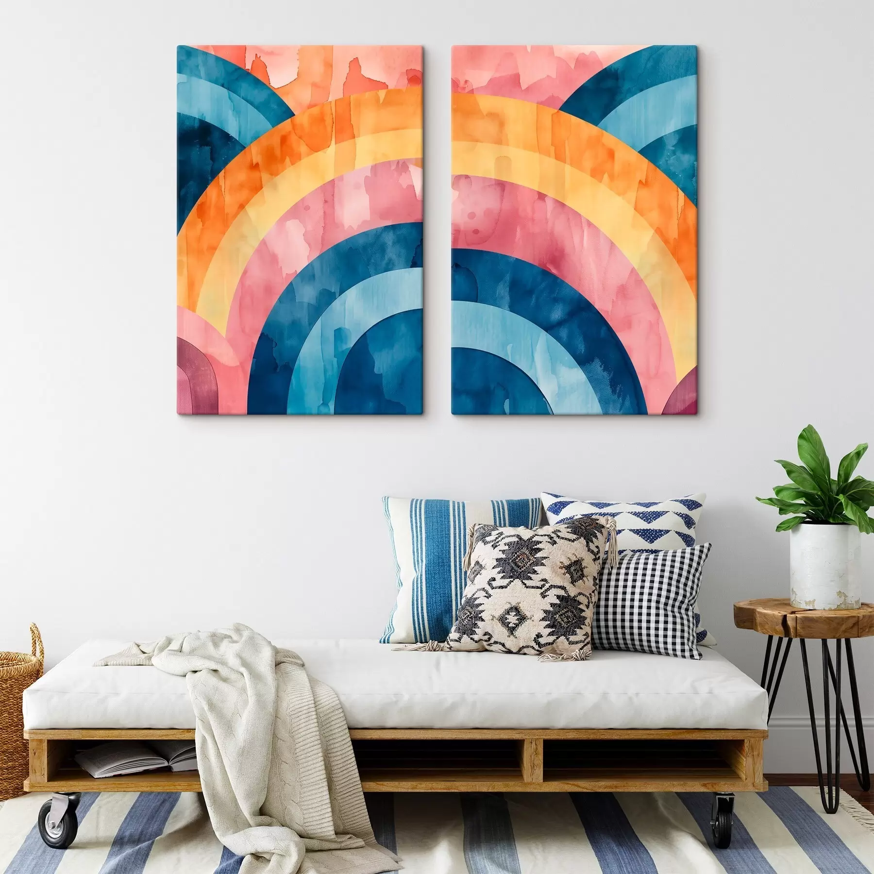 Fototapete Lebendige, regenbogenfarbene geometrische Muster m30874
