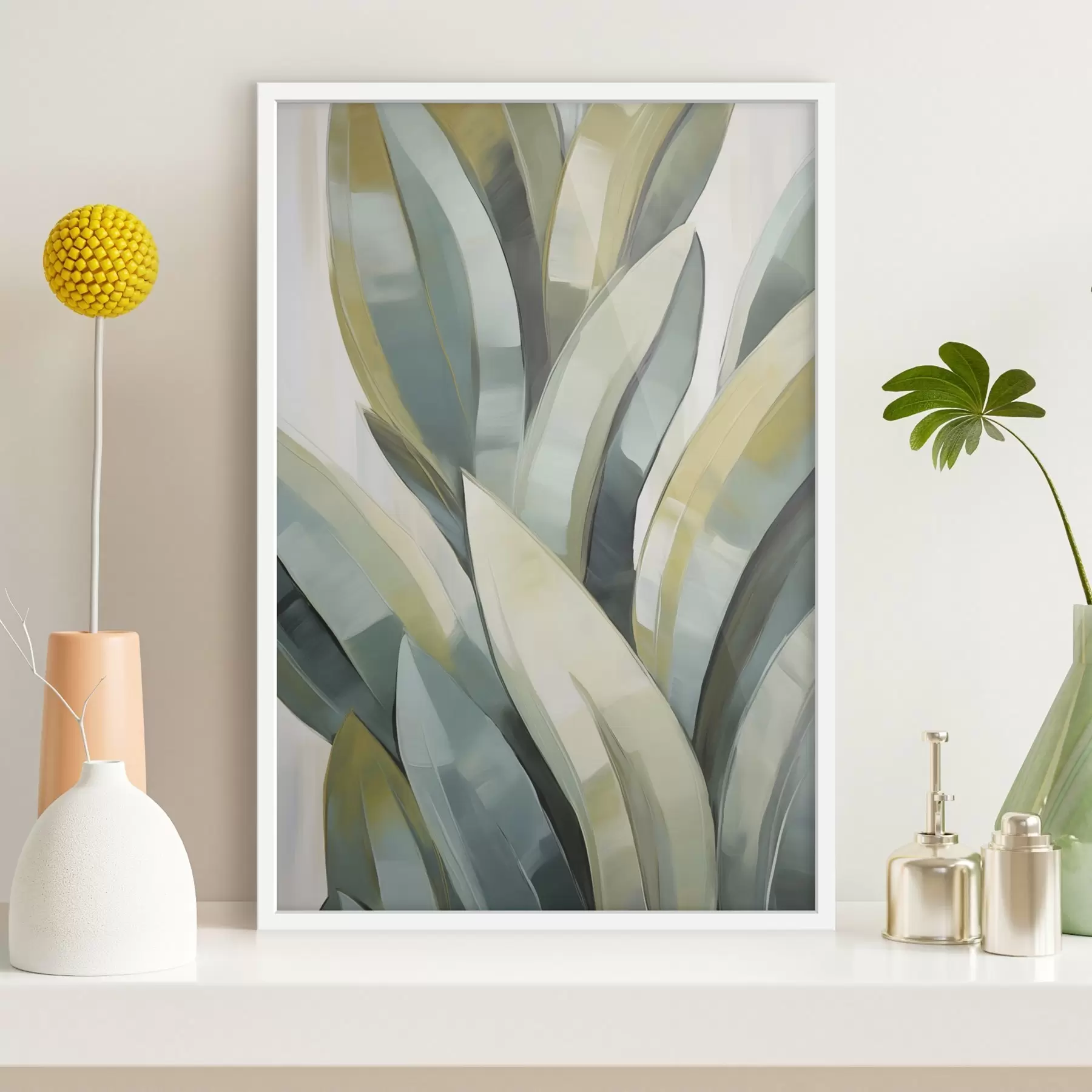 Fototapete Stilisierte Blätter, Malerei-Imitation f50279