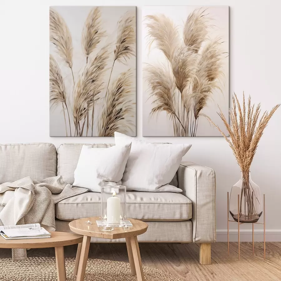 Fototapete Pampas-Zweige, Imitationsgemälde m30861