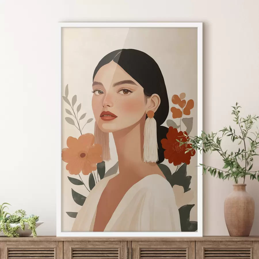 Fototapete Mädchen mit Blumen f50320