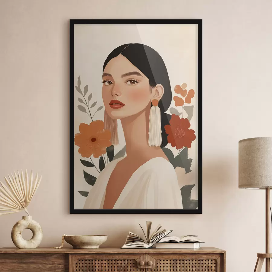 Fototapete Mädchen mit Blumen f50320