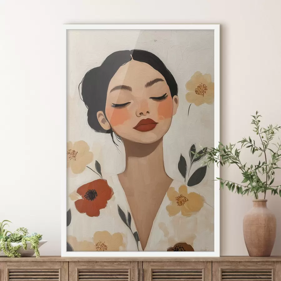 Fototapete Mädchen inmitten von Blumen f50335