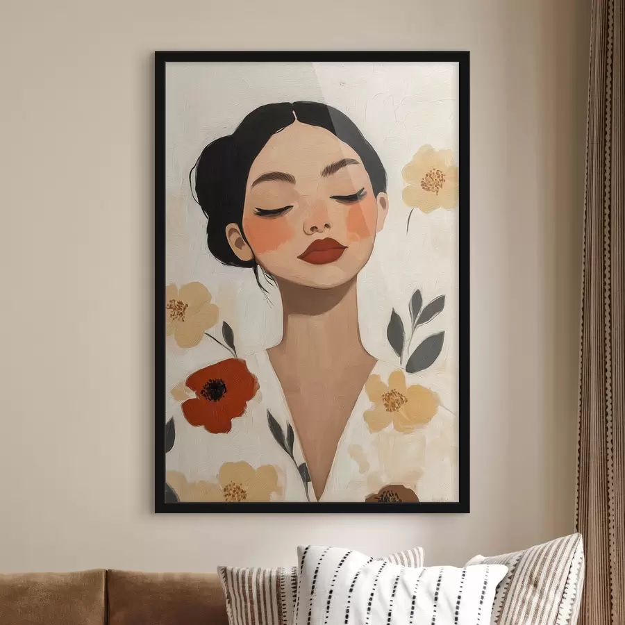 Fototapete Mädchen inmitten von Blumen f50335