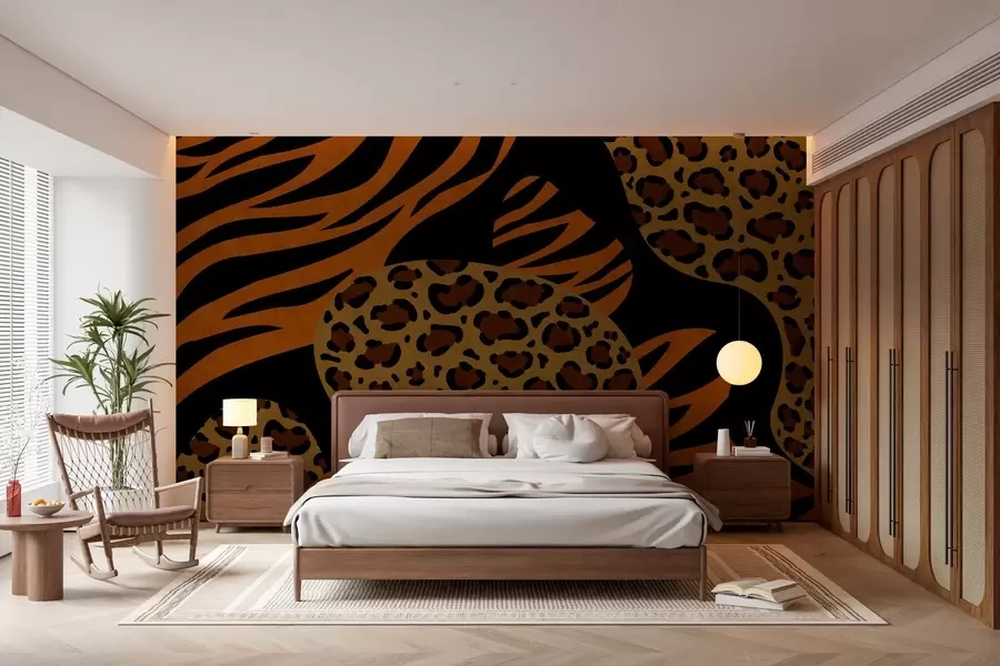 Fototapete Von Wildtieren inspirierte Leoparden- und Tigermuster w05759