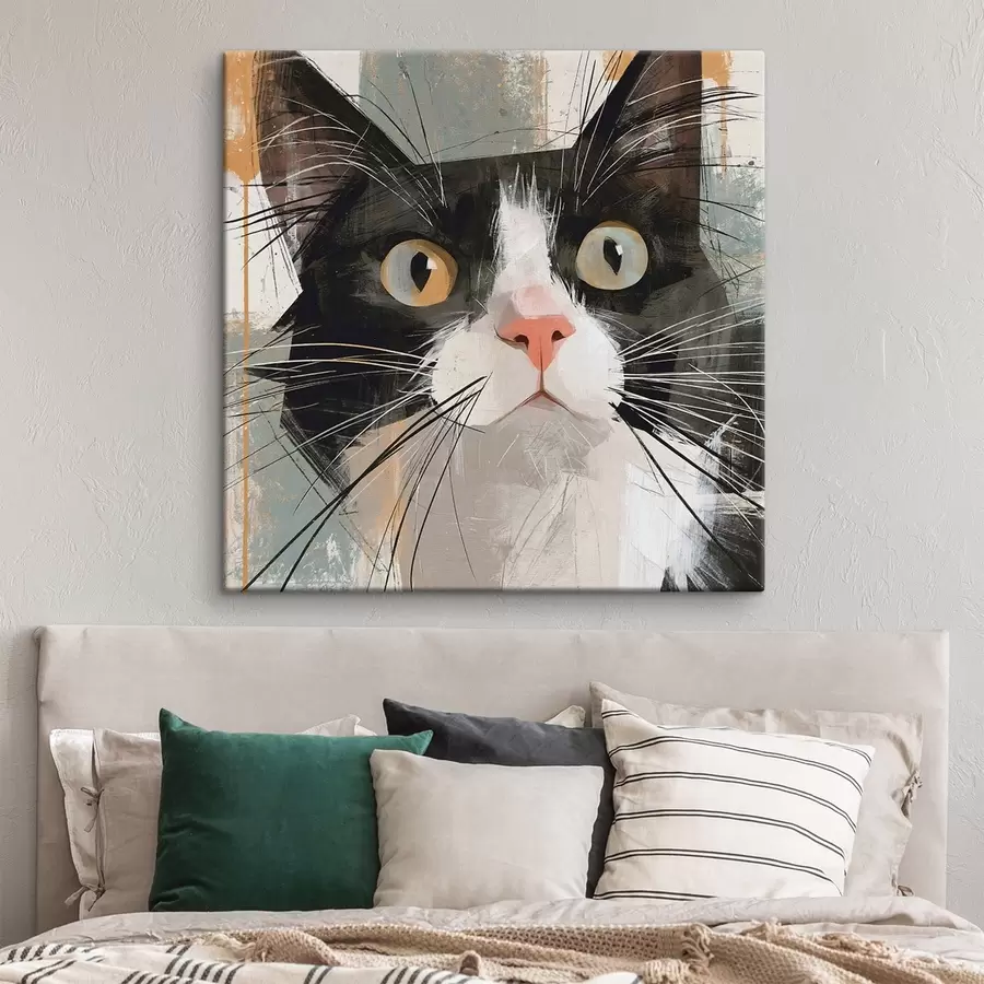 Fototapete Ein abstraktes Porträt einer Katze s50165