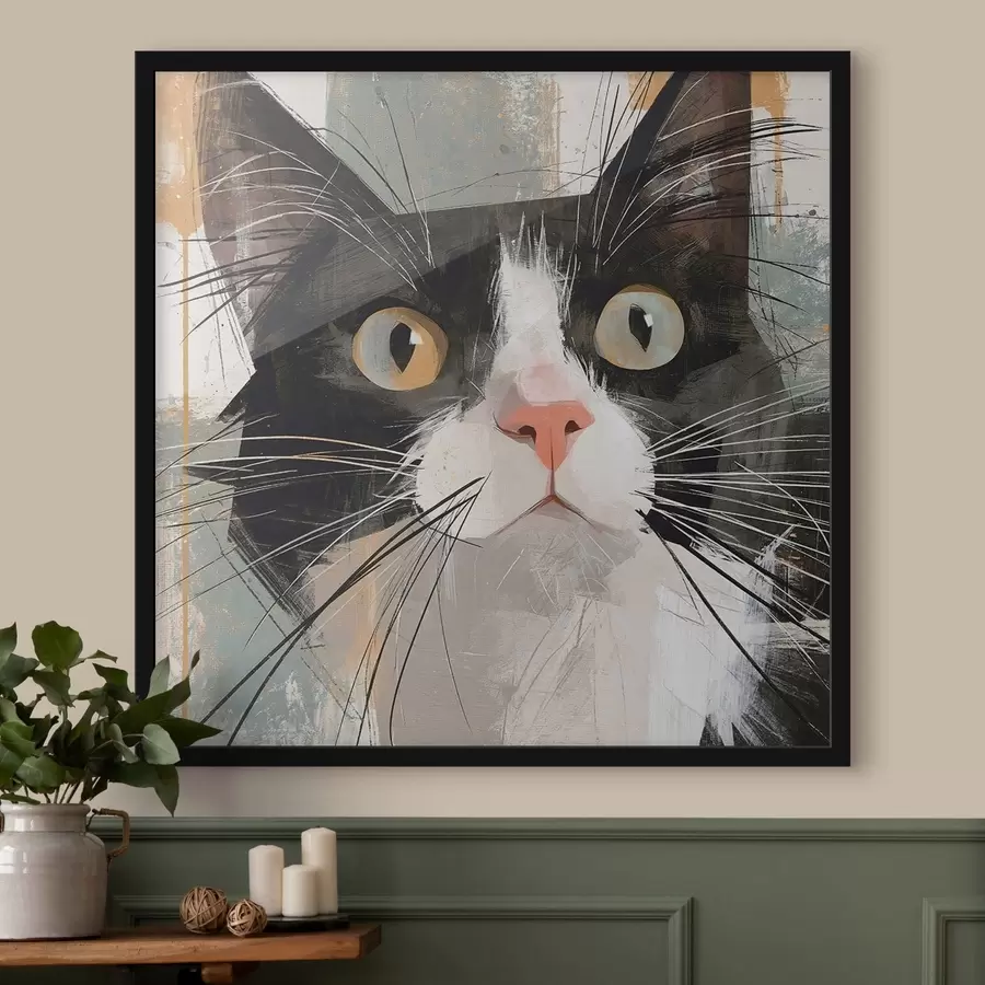 Fototapete Ein abstraktes Porträt einer Katze f50165