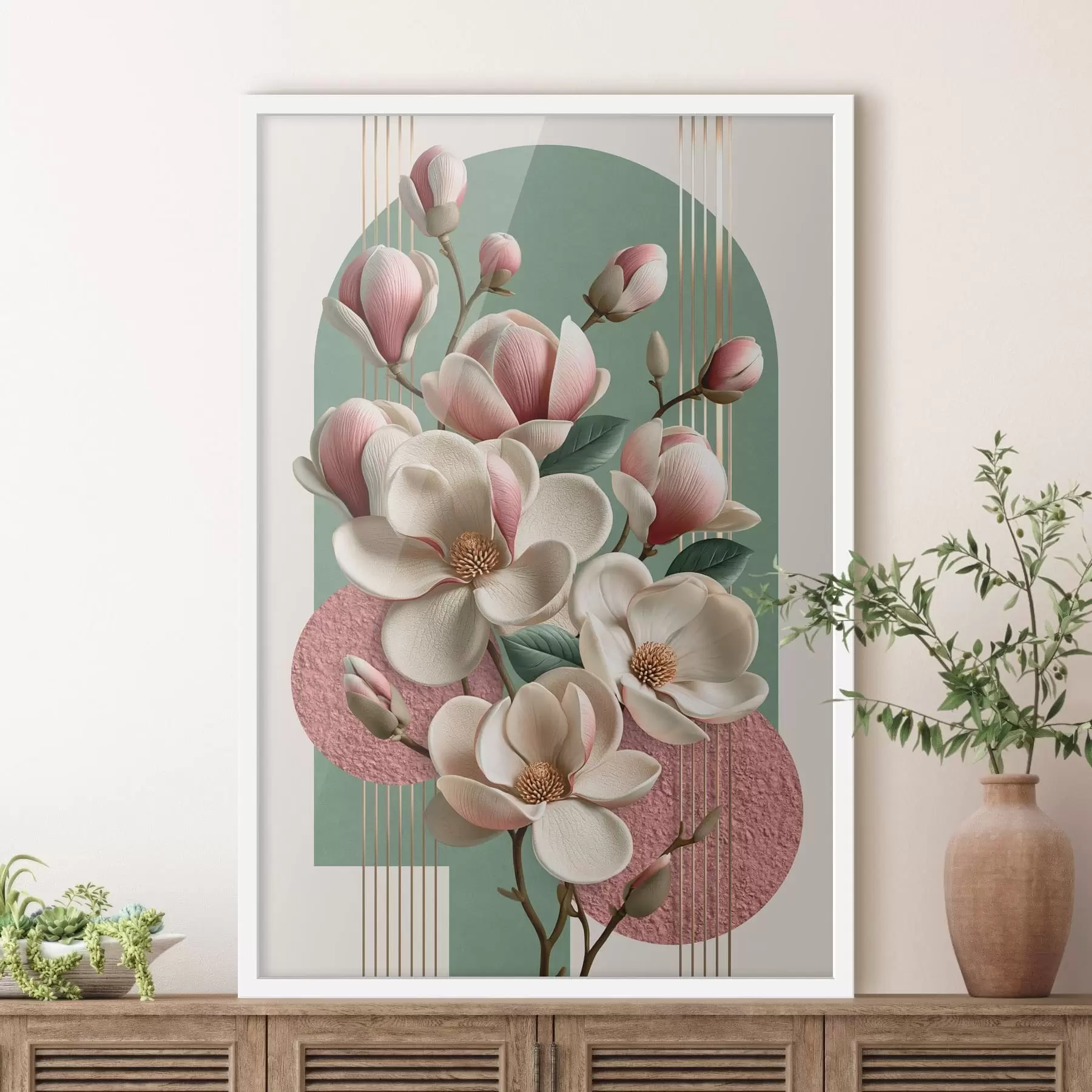 Fototapete Abstraktion mit Magnolie f50167