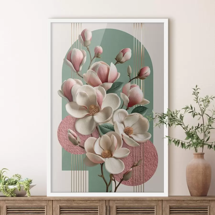 Fototapete Abstraktion mit Magnolie f50167
