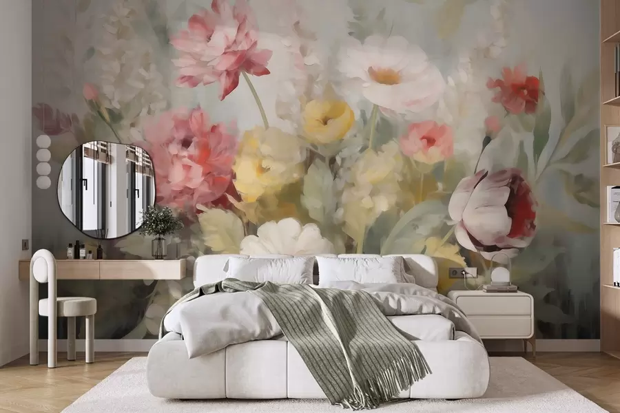 Fototapete Abstrakte Blumen, Nachbildung eines Gemäldes w05877