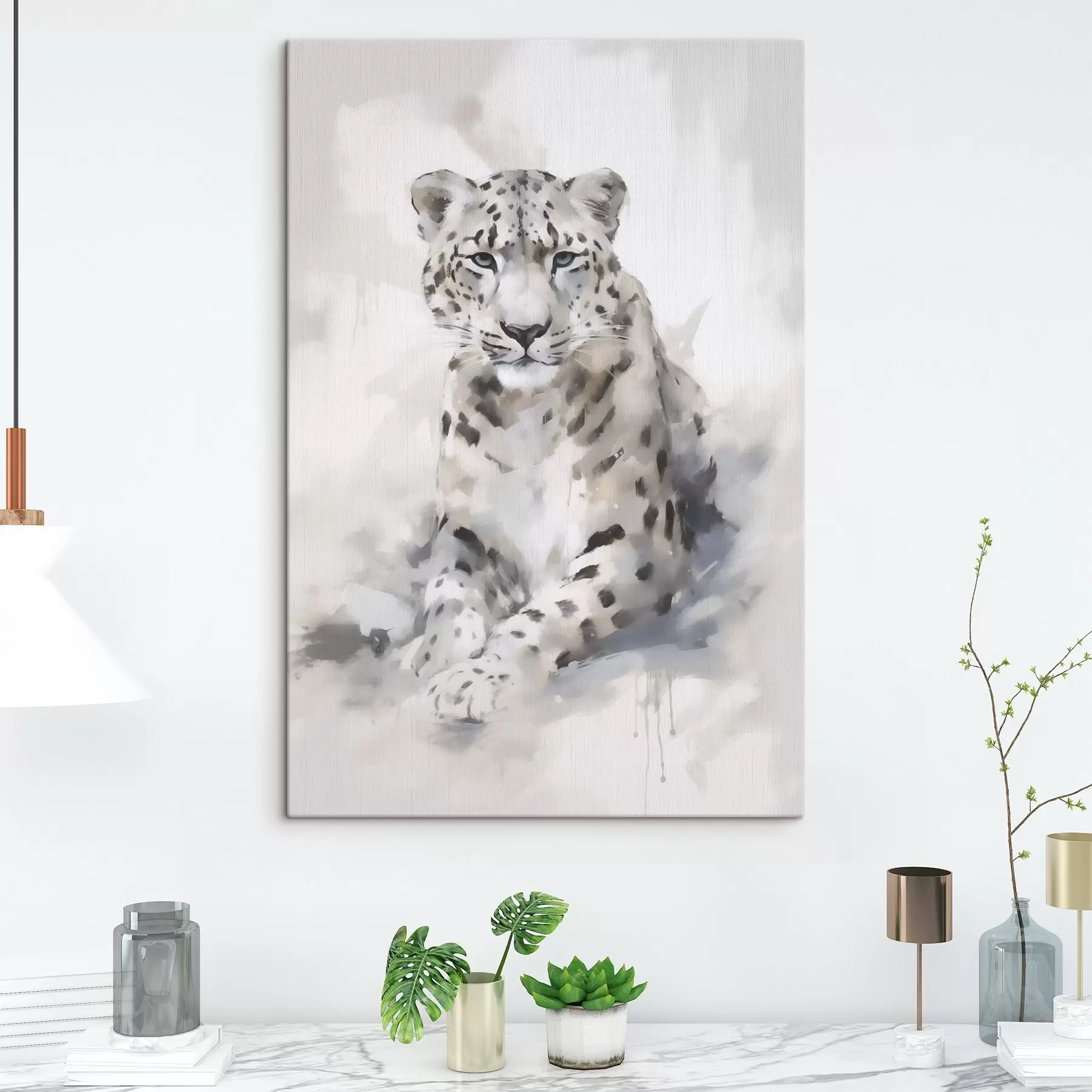 Fototapete Leopard, Imitationsgemälde s50413