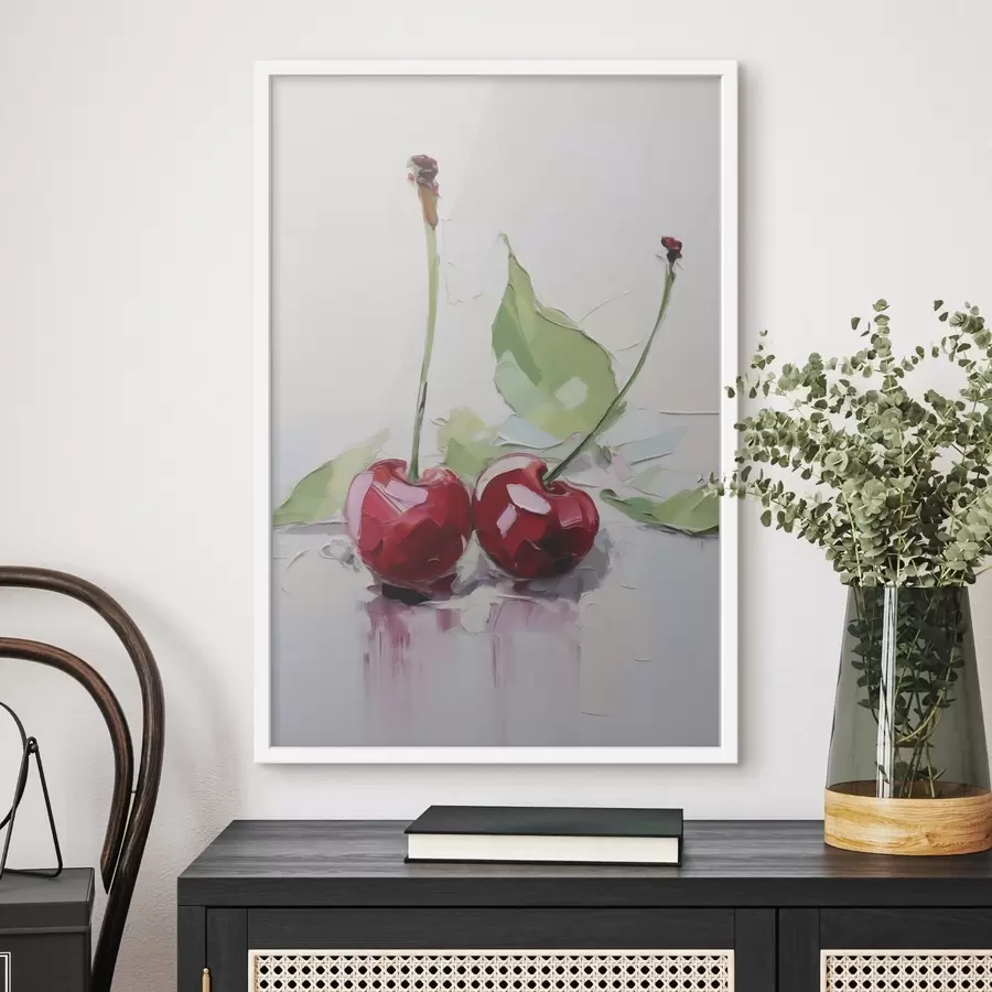 Fototapete Kirschen, Imitationsgemälde f50414