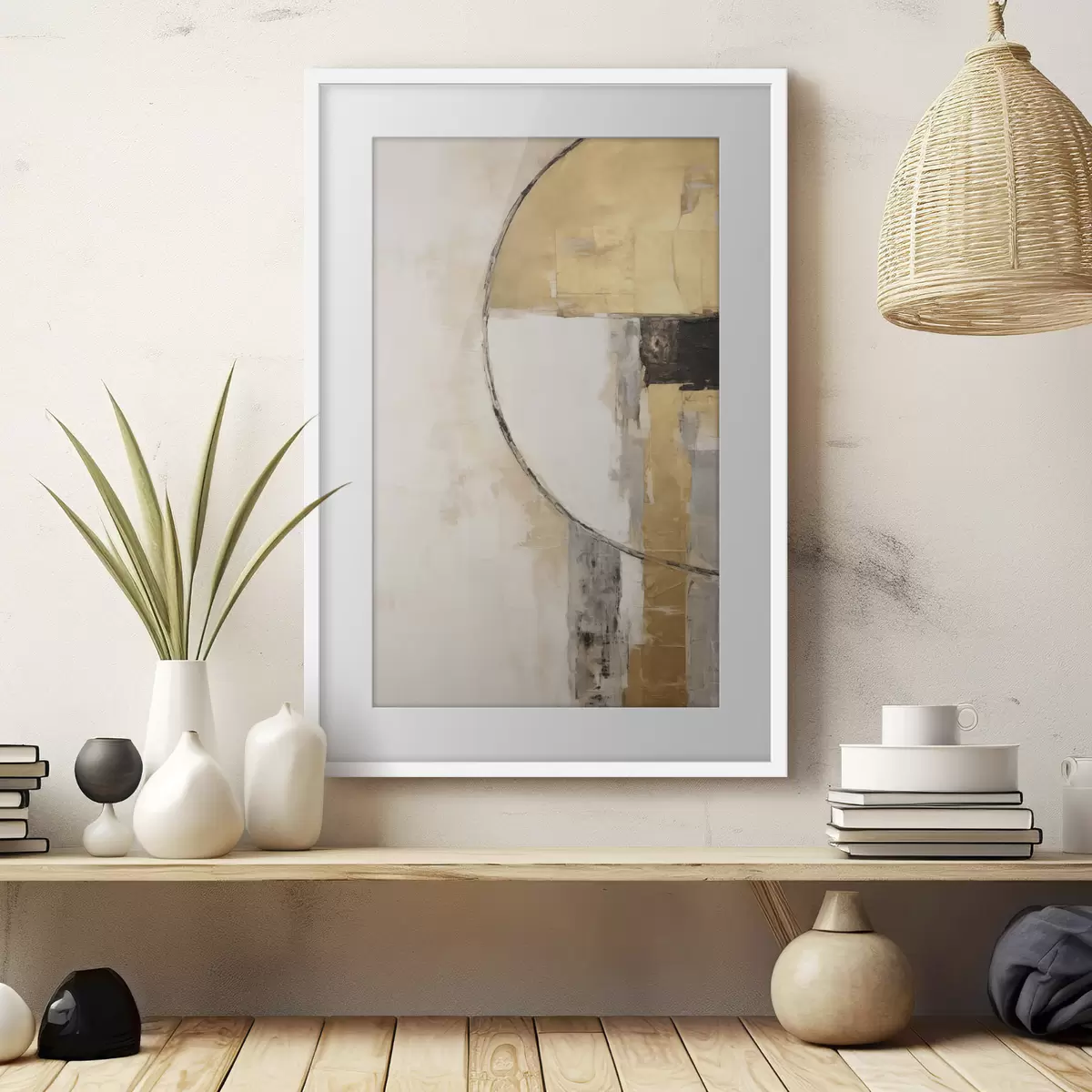Poster Abstrakte Komposition mit geometrischen Formen f50416