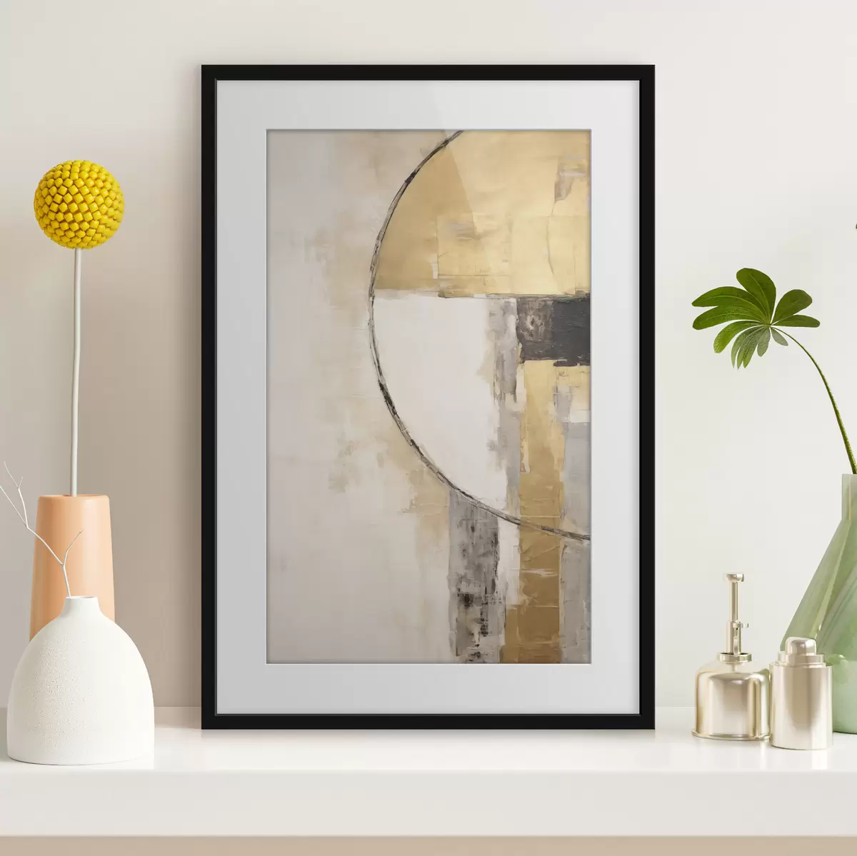 Poster Abstrakte Komposition mit geometrischen Formen f50416
