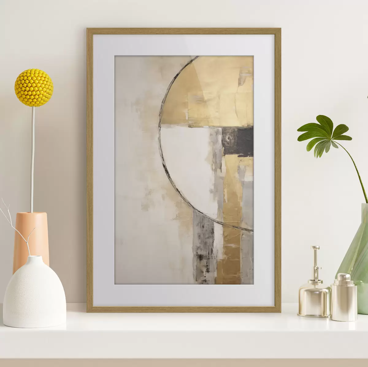Poster Abstrakte Komposition mit geometrischen Formen f50416
