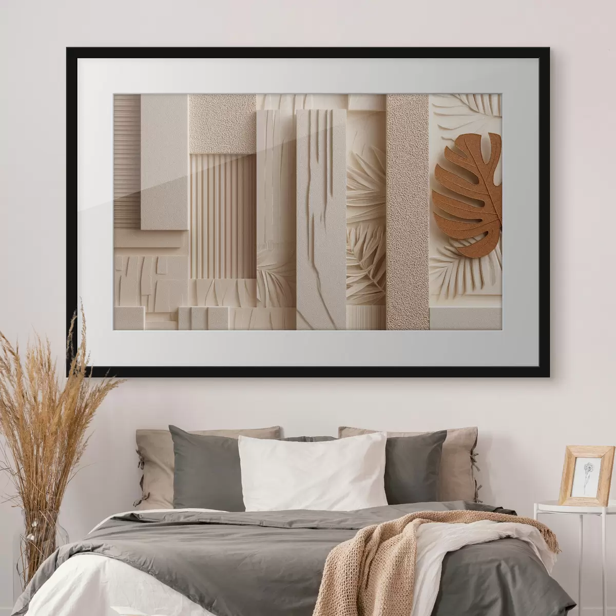 Poster Dekorplatten mit tropischen Blättern f50441