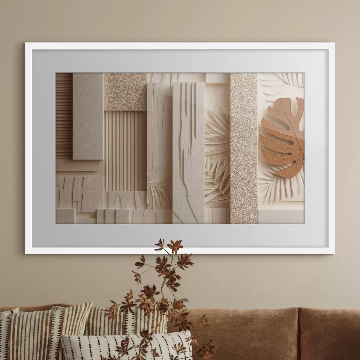 Poster Dekorplatten mit tropischen Blättern f50441
