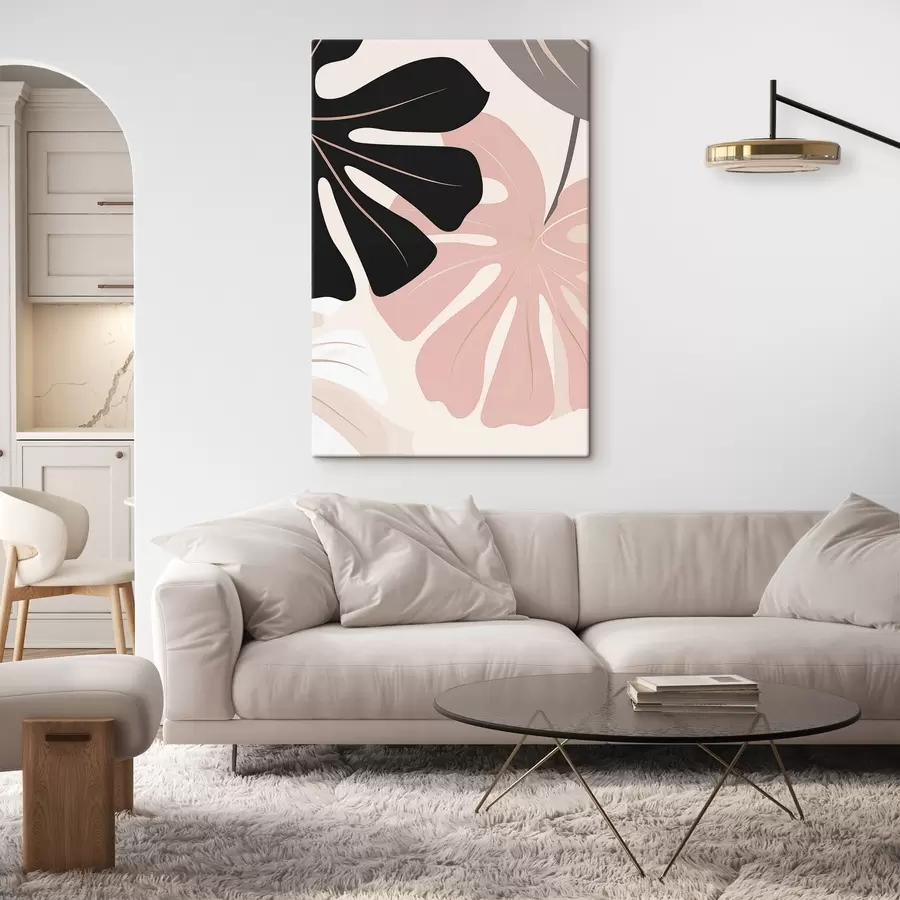Fototapete Grafik mit Monstera-Blattmotiv s50392
