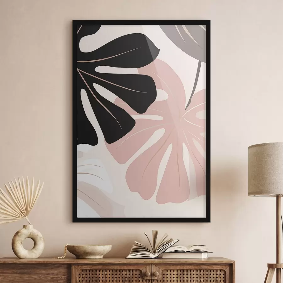 Fototapete Grafik mit Monstera-Blattmotiv f50392