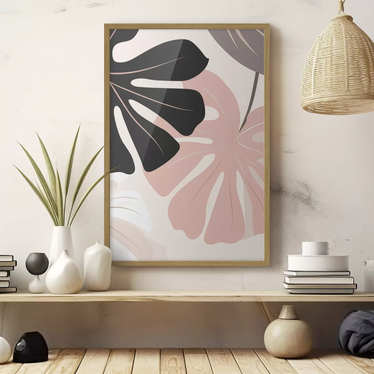 Poster Grafik mit Monstera-Blattmotiv f50392