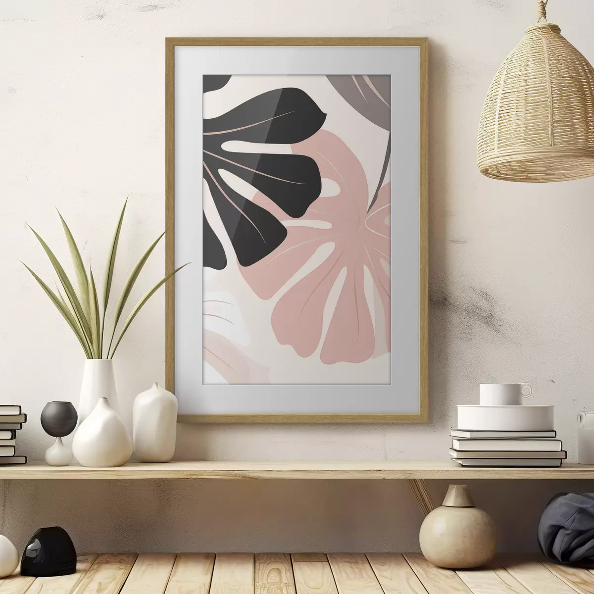 Poster Grafik mit Monstera-Blattmotiv f50392