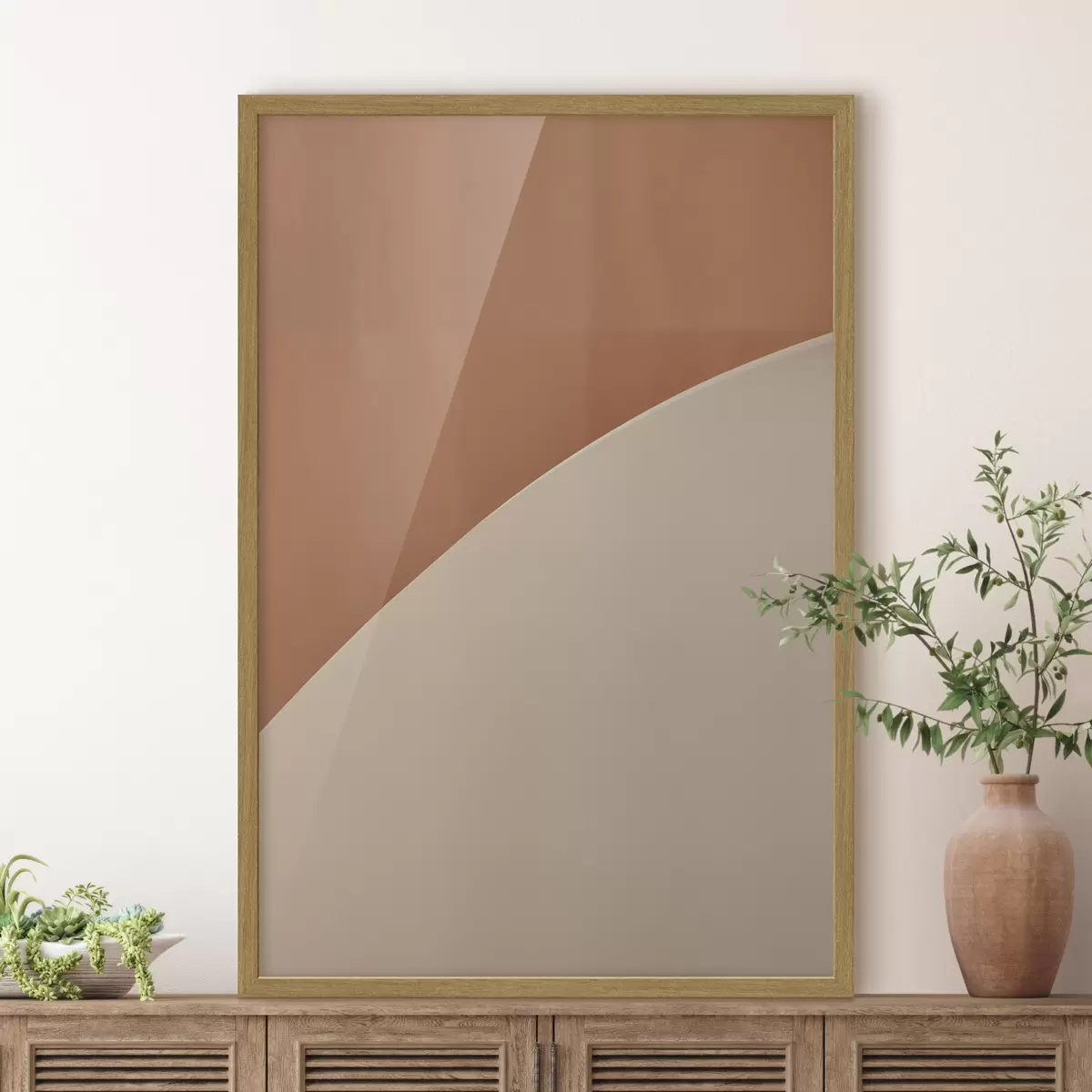 Poster Geometrischer Bogen aus Terrakotta f50393