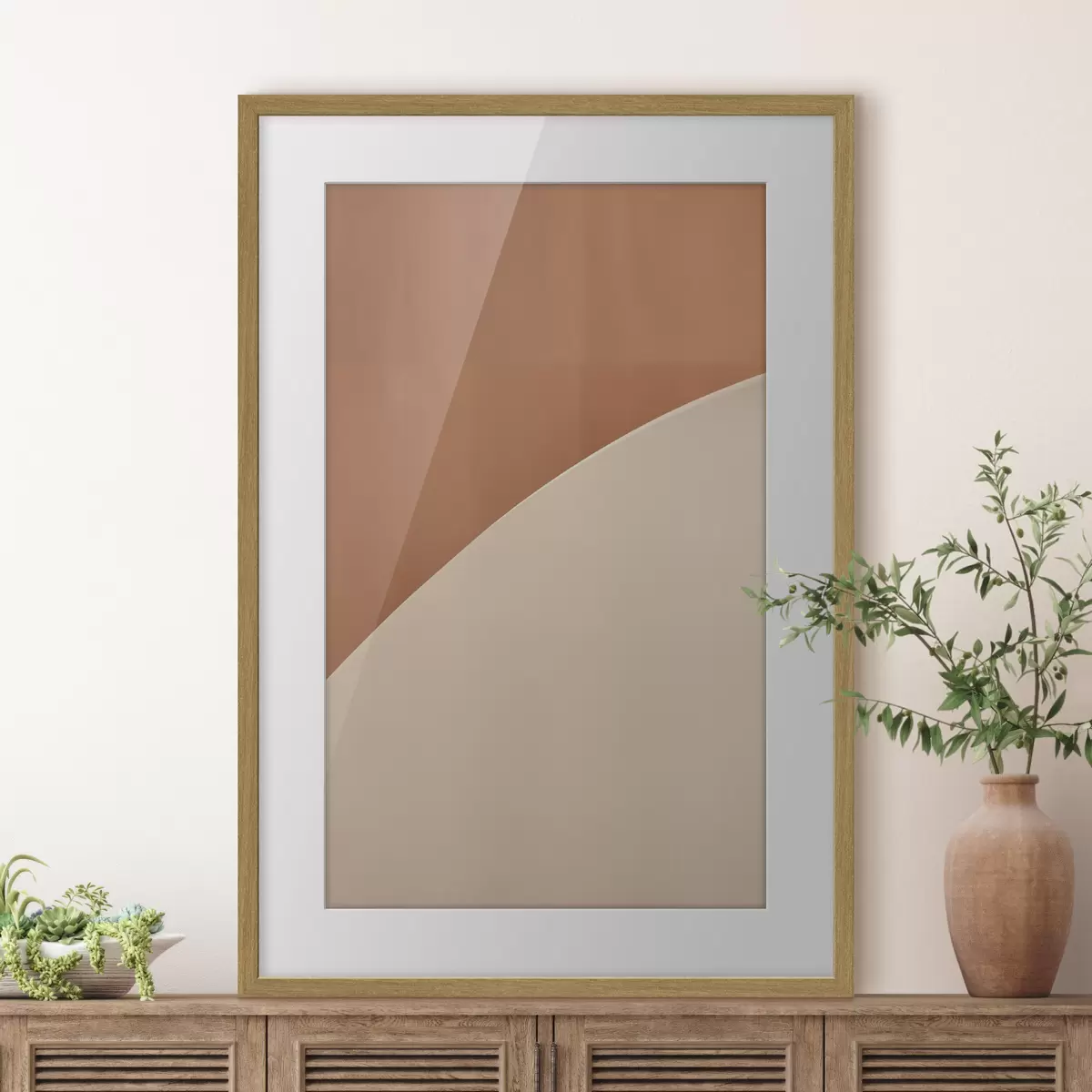 Poster Geometrischer Bogen aus Terrakotta f50393