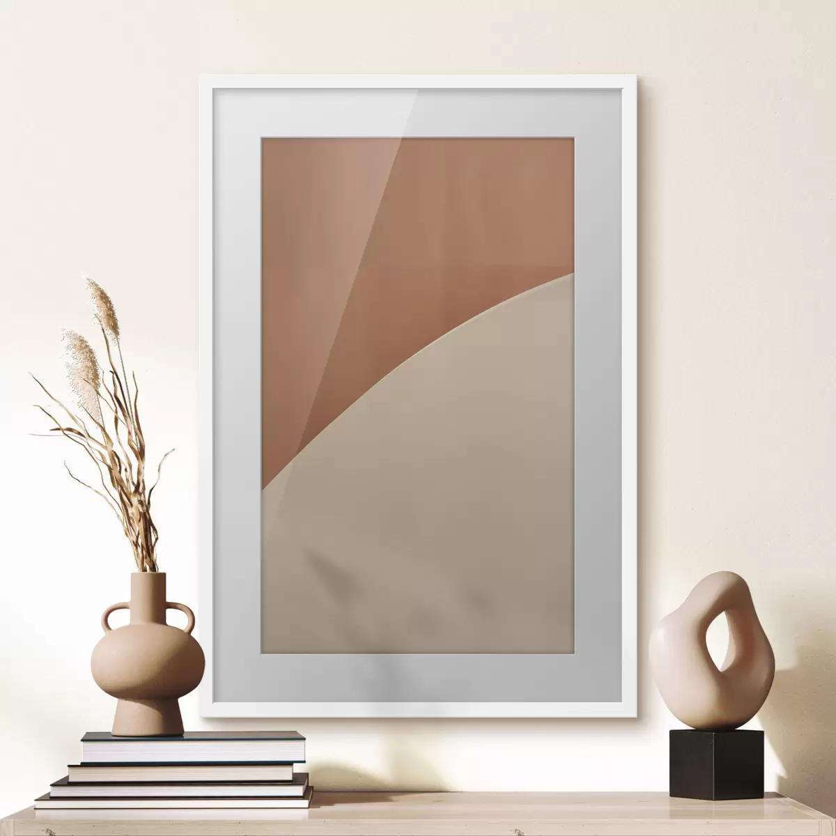 Poster Geometrischer Bogen aus Terrakotta f50393