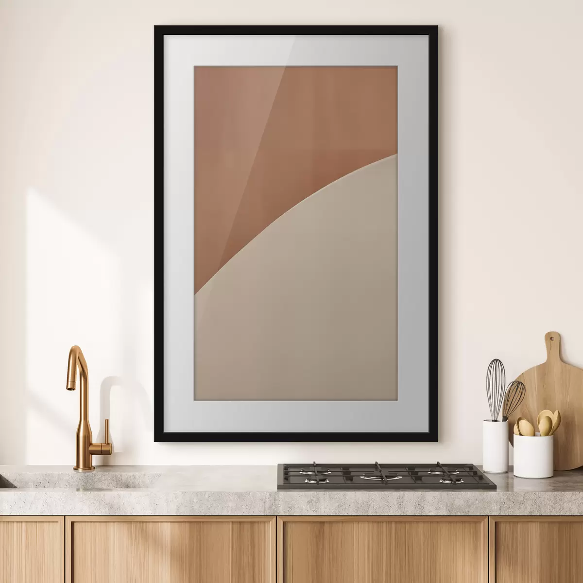 Poster Geometrischer Bogen aus Terrakotta f50393