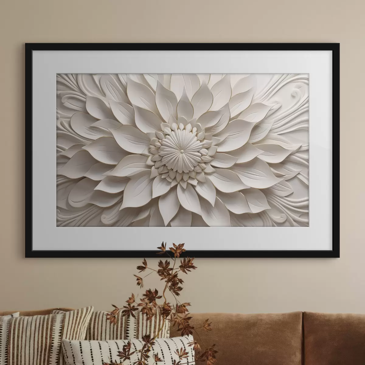 Poster Relief einer Perlendahlie f50402