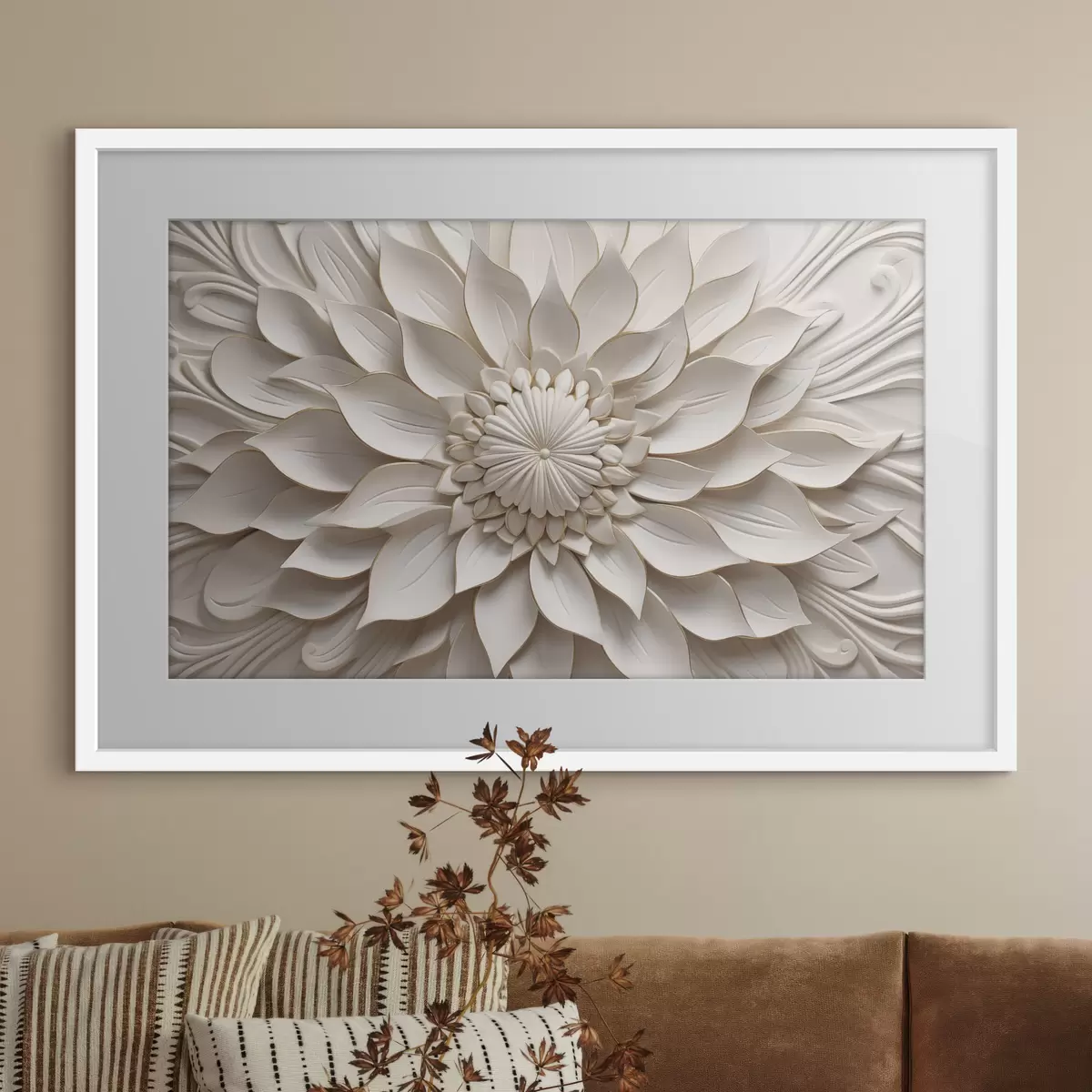 Poster Relief einer Perlendahlie f50402