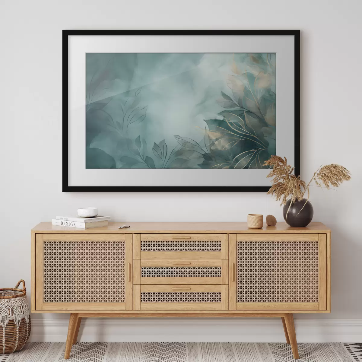 Poster Türkisfarbener Aquarellnebel f50404
